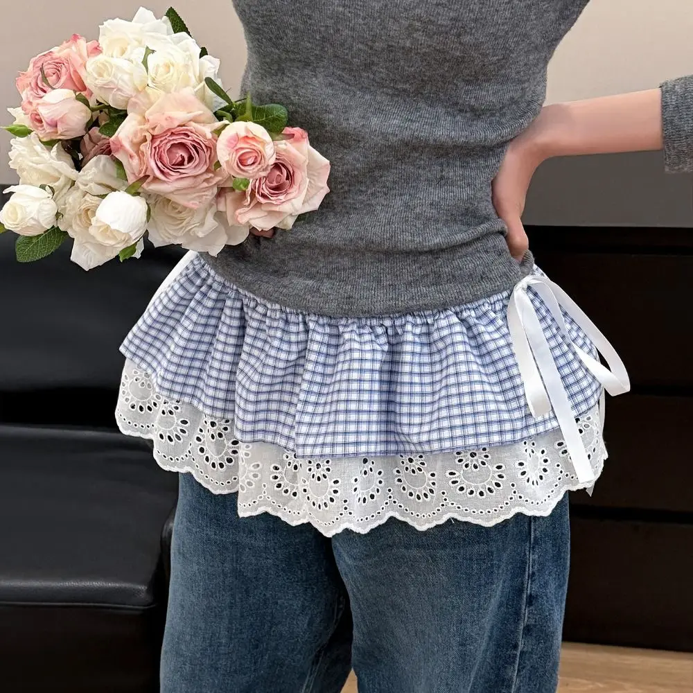 Fashion Balletcore Plaid Fart Curtain Lace Up White Ruffle Short Skirts High Waist Y2k Lace Mini Skirts Girl
Fashion Balletcore Plaid Fart Curtain Lace Up White Ruffle Short Skirts High Waist Y2k Lace Mini Skirts Girl