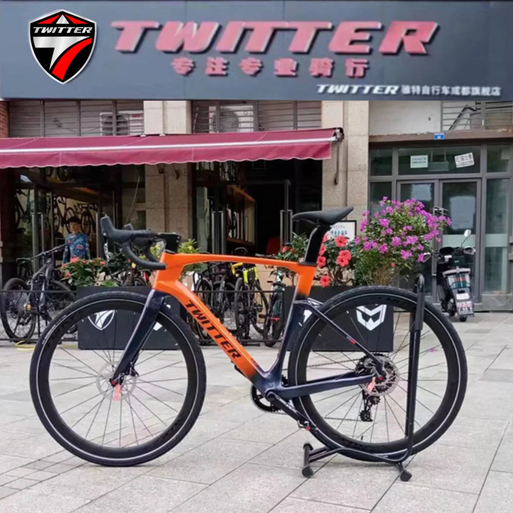 TWITTER Голографический цветной гравий V3 RS-24Speed Внедорожный велосипед из углеродного волокна T900 700*40C Гидравлический дисковый тормоз Гравийный велосипед 
TWITTER Голографический цветной гравий V3 RS-24Speed Внедорожный велосипед из углеродного волокна T900 700*40C Гидравлический дисковый тормоз Гравийный велосипед