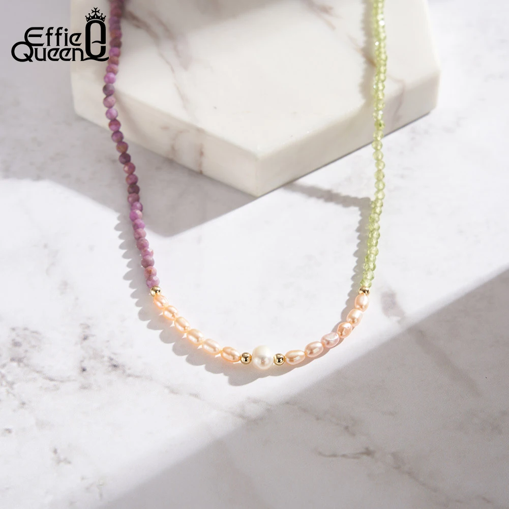 EFFIE QUEEN Real Gemstone Peridot & Purpl Mica Necklace with Freshwater Pearls Beaded 14k Gold Plated Women Jewelry Gift MPN06
EFFIE QUEEN Real Gemstone Peridot & Purpl Mica Necklace with Freshwater Pearls Beaded 14k Gold Plated Women Jewelry Gift MPN06