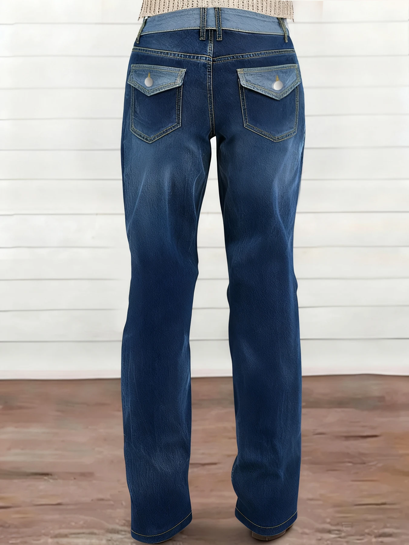 Plus-size women's retro straight leg jeans, high-waisted, fashionable washed loose long jeans
Plus-size women's retro straight leg jeans, high-waisted, fashionable washed loose long jeans