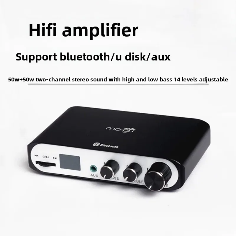 High-fidelity mini bluetooth amplifier & usb player - 50w*2 stereo, adjustable bass & treble
High-fidelity mini bluetooth amplifier & usb player - 50w*2 stereo, adjustable bass & treble
