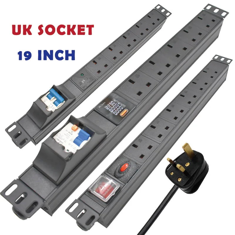 UK socket UK plug19 inches Rack PDU Power strip 5/6/7AC with ammeter overload surge protection Short circuit switch 2M line
UK socket UK plug19 inches Rack PDU Power strip 5/6/7AC with ammeter overload surge protection Short circuit switch 2M line