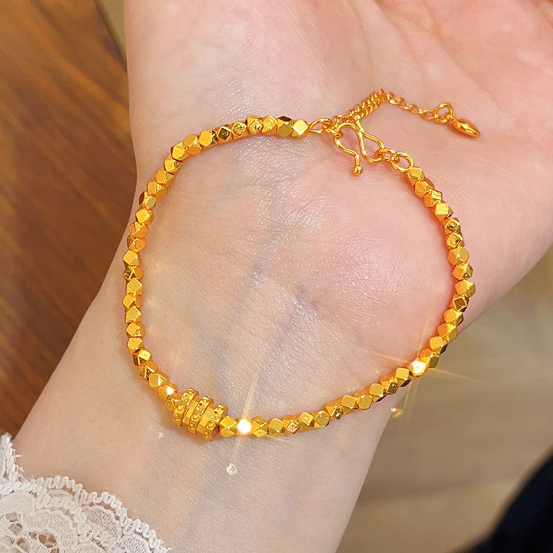 100% Real 24K Gold Hourglass Disco Beads Bracelet Simple Light Luxury Crushed Silver Gift For Girlfriend
100% Real 24K Gold Hourglass Disco Beads Bracelet Simple Light Luxury Crushed Silver Gift For Girlfriend
