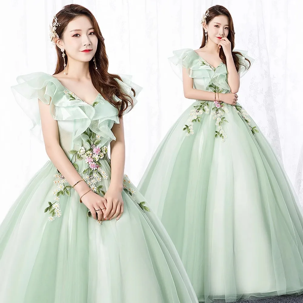 Green Ball Gown Quinceanera Dresses Tulle Appliques Prom Birthday Party Gowns Formal Occasion Vestido De 15 Anos
Green Ball Gown Quinceanera Dresses Tulle Appliques Prom Birthday Party Gowns Formal Occasion Vestido De 15 Anos