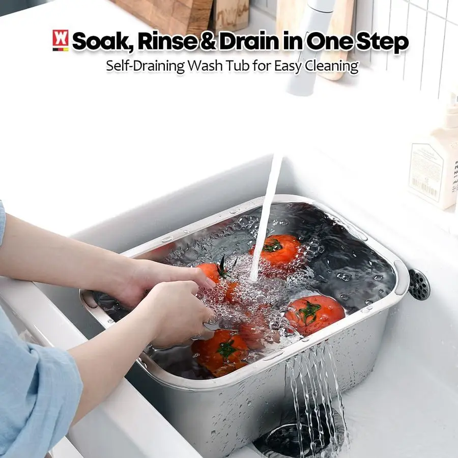 Washingup Bowl 10Liters 2.64Gallons, Large Stainless Steel Dishpan, Multipurpose Kitchen Sink Bowl, Dish Tub, Vegetable Washing
Washingup Bowl 10Liters 2.64Gallons, Large Stainless Steel Dishpan, Multipurpose Kitchen Sink Bowl, Dish Tub, Vegetable Washing