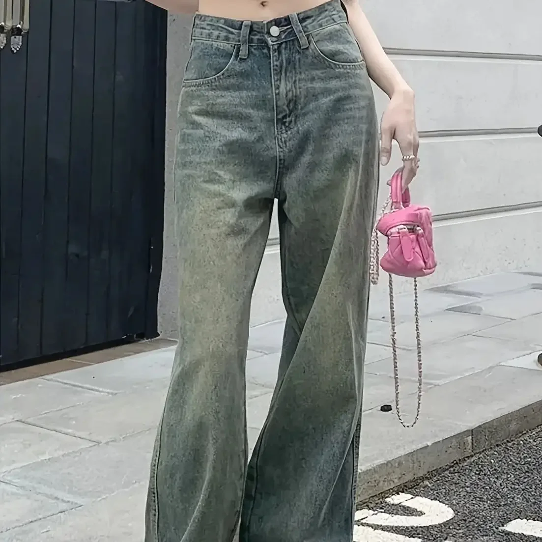 Модные женские джинсы Y2k с высокой талией, свободный крой, ретро, винтажный стиль, джинсовые брюки 2024, модные удобные эластичные широкие брюки 
Модные женские джинсы Y2k с высокой талией, свободный крой, ретро, винтажный стиль, джинсовые брюки 2024, модные удобные эластичные широкие брюки