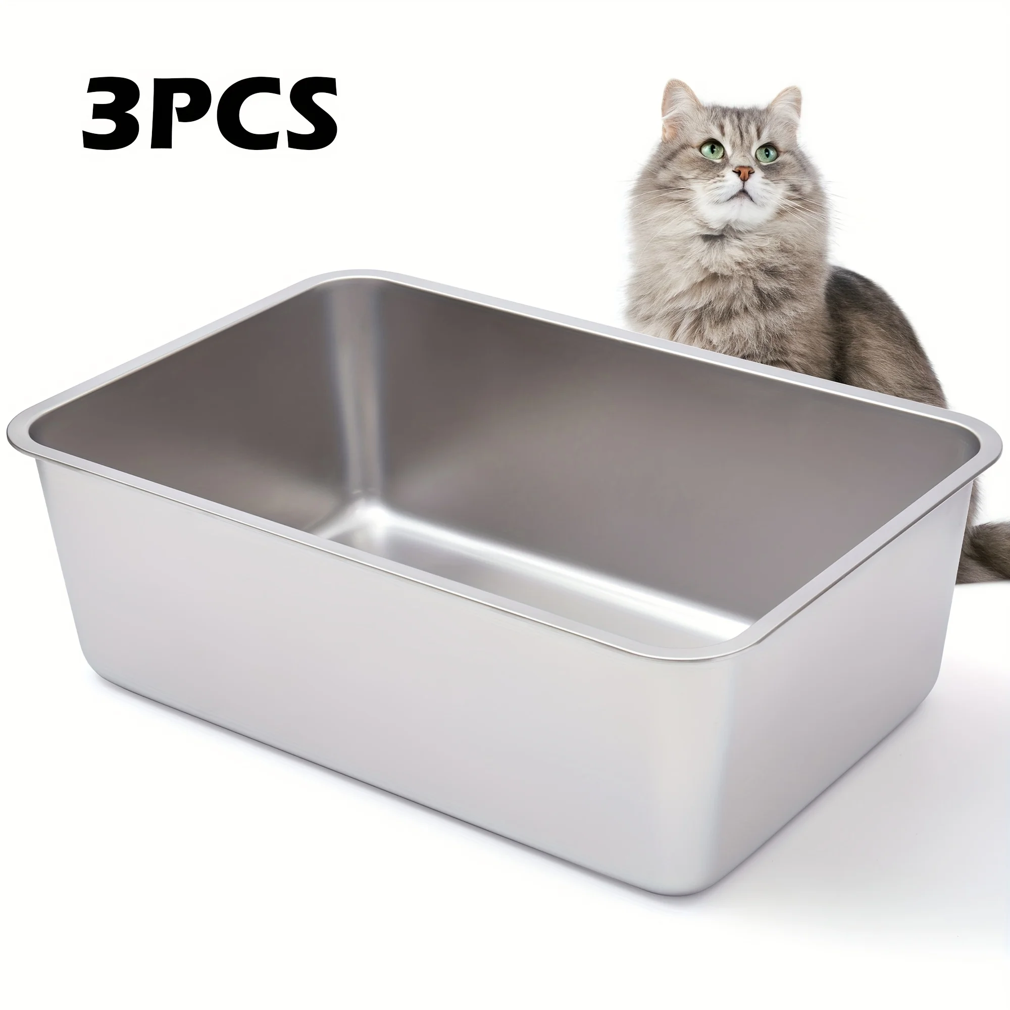 Stainless Steel Cat Litter Box 3 Pack-Xxl Metal Litter Box for Adult Big Cats, Stainless Steel Litterbox Multiple Cats, Cat Litterbox -Pet Toilet Easy to Clean, Non Stick, No Smell
Stainless Steel Cat Litter Box 3 Pack-Xxl Metal Litter Box for Adult Big Cats, Stainless Steel Litterbox Multiple Cats, Cat Litterbox -Pet Toilet Easy to Clean, Non Stick, No Smell