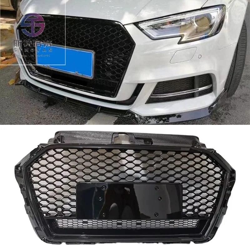 No Logo Style Front Bumper Full Honeycomb Mesh Grille ABS for audis A3 S3 to RS3 with Quattro Style 2017-2019
No Logo Style Front Bumper Full Honeycomb Mesh Grille ABS for audis A3 S3 to RS3 with Quattro Style 2017-2019
