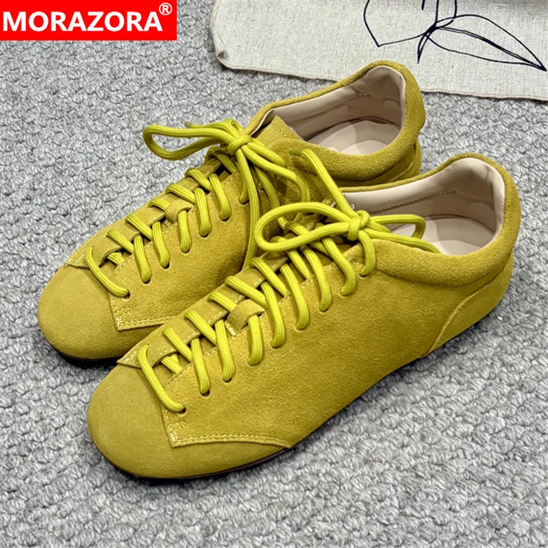 MORAZORA 2026 New Cow Suede Leather Women Sneakers Solid Colors Lace Up Flat Sneakers Casual Shoes Blue Yellow
MORAZORA 2026 New Cow Suede Leather Women Sneakers Solid Colors Lace Up Flat Sneakers Casual Shoes Blue Yellow