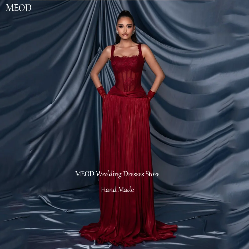 MEOD Burgundy Evening Dresses Square Collar Sleeveless Lace A Line Prom Gowns Floor Length Spaghetti Strap Vestidos Customized
MEOD Burgundy Evening Dresses Square Collar Sleeveless Lace A Line Prom Gowns Floor Length Spaghetti Strap Vestidos Customized