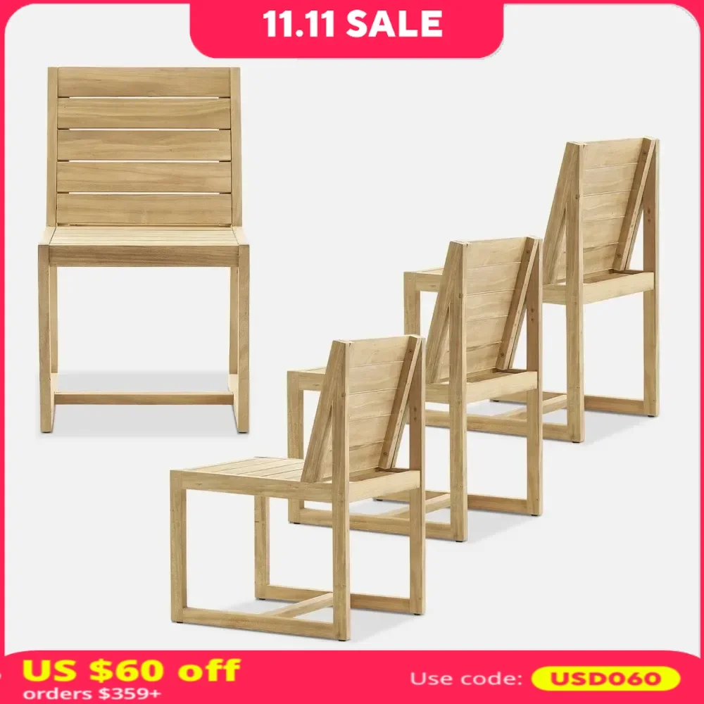 Dining Chair Set of 4, Solid Acacia Wood Outdoor & Indoor Dinings Chairs, Slatted Mid Century Modern Farmhouse Dining Chair
Dining Chair Set of 4, Solid Acacia Wood Outdoor & Indoor Dinings Chairs, Slatted Mid Century Modern Farmhouse Dining Chair