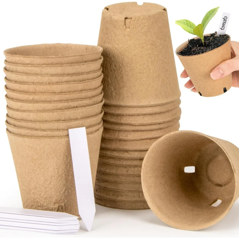 25PCS Peat Pots with Labels-Biodegradable Eco-Friendly Pots for Seedlings with Drainage Holes,Garden Germination Nursery Pot for
25PCS Peat Pots with Labels-Biodegradable Eco-Friendly Pots for Seedlings with Drainage Holes,Garden Germination Nursery Pot for