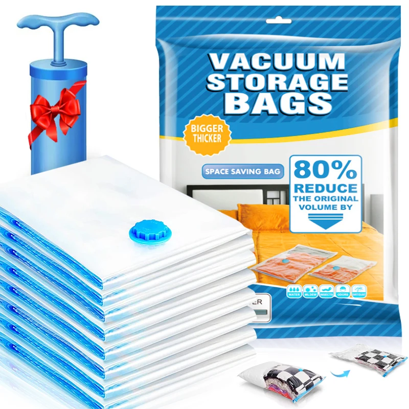 6-10pc Vacuum Storage Bags For Bedding Pillows Towel Clothes Space Saver Travel Storage Bag With Hand-Pump Vacuum Bag Package
6-10pc Vacuum Storage Bags For Bedding Pillows Towel Clothes Space Saver Travel Storage Bag With Hand-Pump Vacuum Bag Package
