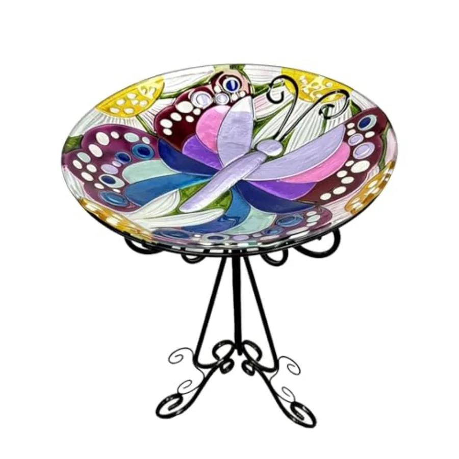 Large Bird Bath for Outside, 18" D Glass Bath Bowl with Metal Stand 28" H Standing Outdoor Birdbaths for Garden Yard Lawn Decor
Large Bird Bath for Outside, 18" D Glass Bath Bowl with Metal Stand 28" H Standing Outdoor Birdbaths for Garden Yard Lawn Decor