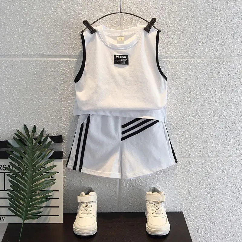Boys Clothing Summer 2023 New Children Trend Korean Version Handsome Sleeveless Round Neck Solid Color Vest Thin Sets Two Pieces
Boys Clothing Summer 2023 New Children Trend Korean Version Handsome Sleeveless Round Neck Solid Color Vest Thin Sets Two Pieces