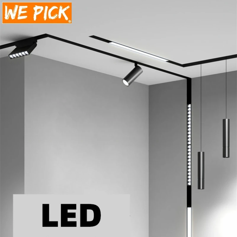 Modern Recessed Magnetic Track Lights Design LED Lamp Magnetic Rail Ceiling System Indoor Track Lighting Spot Rail Spotlights
Modern Recessed Magnetic Track Lights Design LED Lamp Magnetic Rail Ceiling System Indoor Track Lighting Spot Rail Spotlights