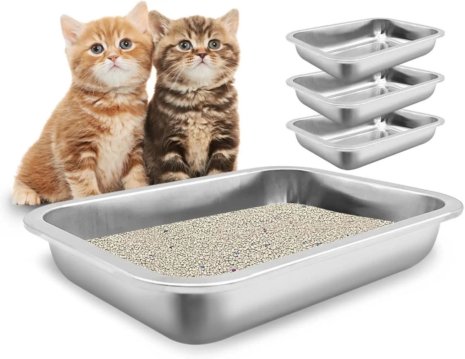 4Pack Stainless Steel Kitten Litter Box, Small Size Low Entry Metal Cat Open Litter Pan Potty Kitten Training Toilet Od
4Pack Stainless Steel Kitten Litter Box, Small Size Low Entry Metal Cat Open Litter Pan Potty Kitten Training Toilet Od