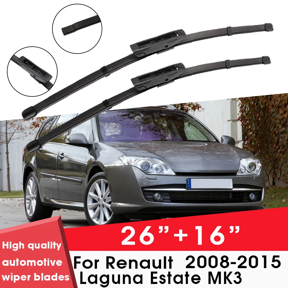 Car Wiper Blade Blades For Renault Laguna Estate MK3 2008-2015 26"+16" Windshield Windscreen Clean Rubber Car Wipers Accessories
Car Wiper Blade Blades For Renault Laguna Estate MK3 2008-2015 26"+16" Windshield Windscreen Clean Rubber Car Wipers Accessories