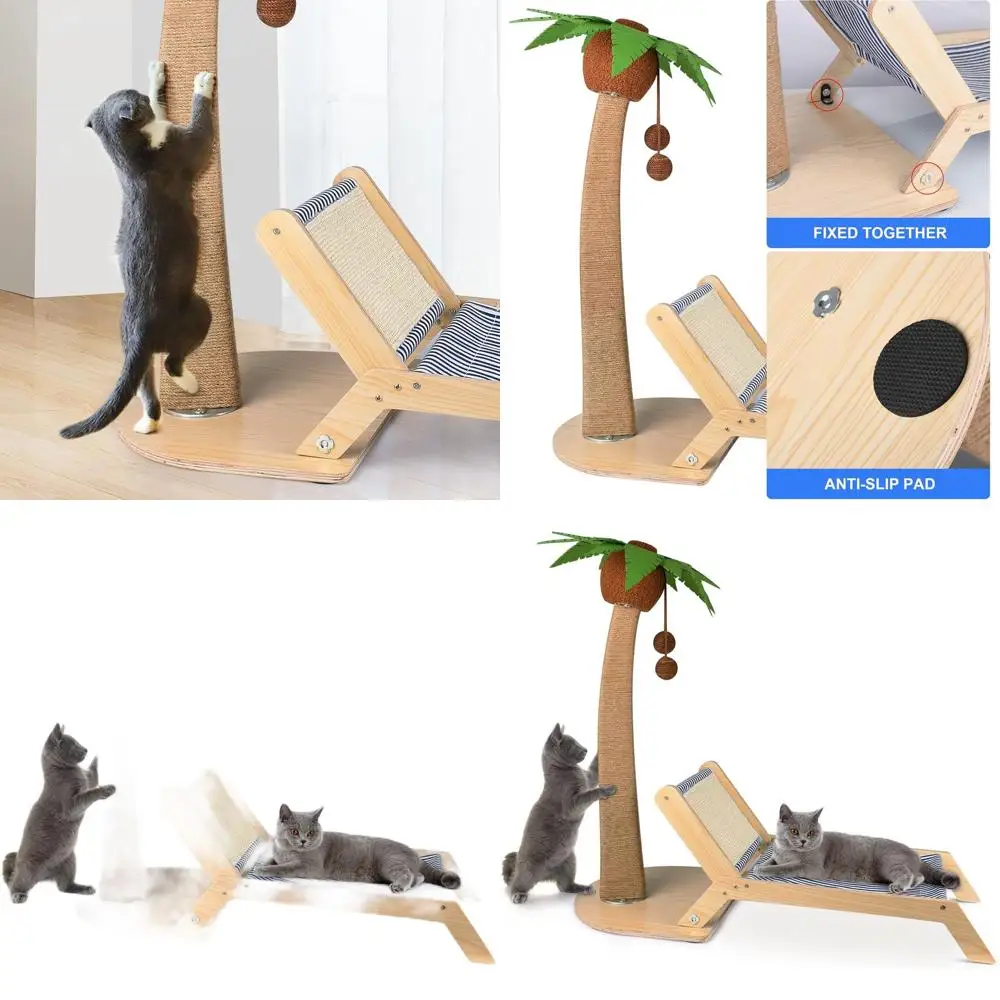 Dual-Function 29.5 Tall Palm Tree Cat Scratching Post with Lounge and Beach Chair for Indoor Play and Rest
Dual-Function 29.5 Tall Palm Tree Cat Scratching Post with Lounge and Beach Chair for Indoor Play and Rest