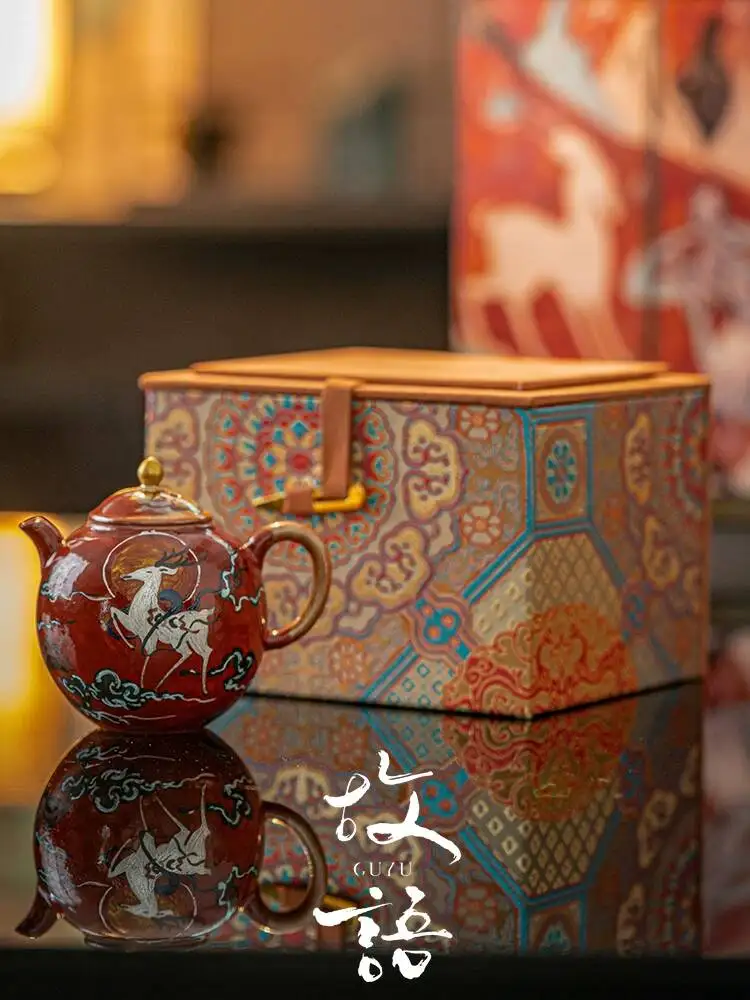 Hometown Dunhuang Nine-Color Deer High-End Small-Capacity Pure Hand-Painted Small Pot Gift Kung Fu Teapot Chinese Style
Hometown Dunhuang Nine-Color Deer High-End Small-Capacity Pure Hand-Painted Small Pot Gift Kung Fu Teapot Chinese Style