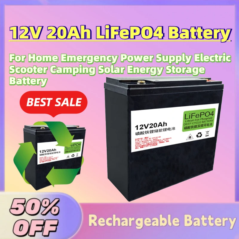 In Stock 12V 20Ah LiFePO4 Battery Packs for Home Emergency Power Supply Electric Scooter Camping Solar Energy Storage Battery
In Stock 12V 20Ah LiFePO4 Battery Packs for Home Emergency Power Supply Electric Scooter Camping Solar Energy Storage Battery