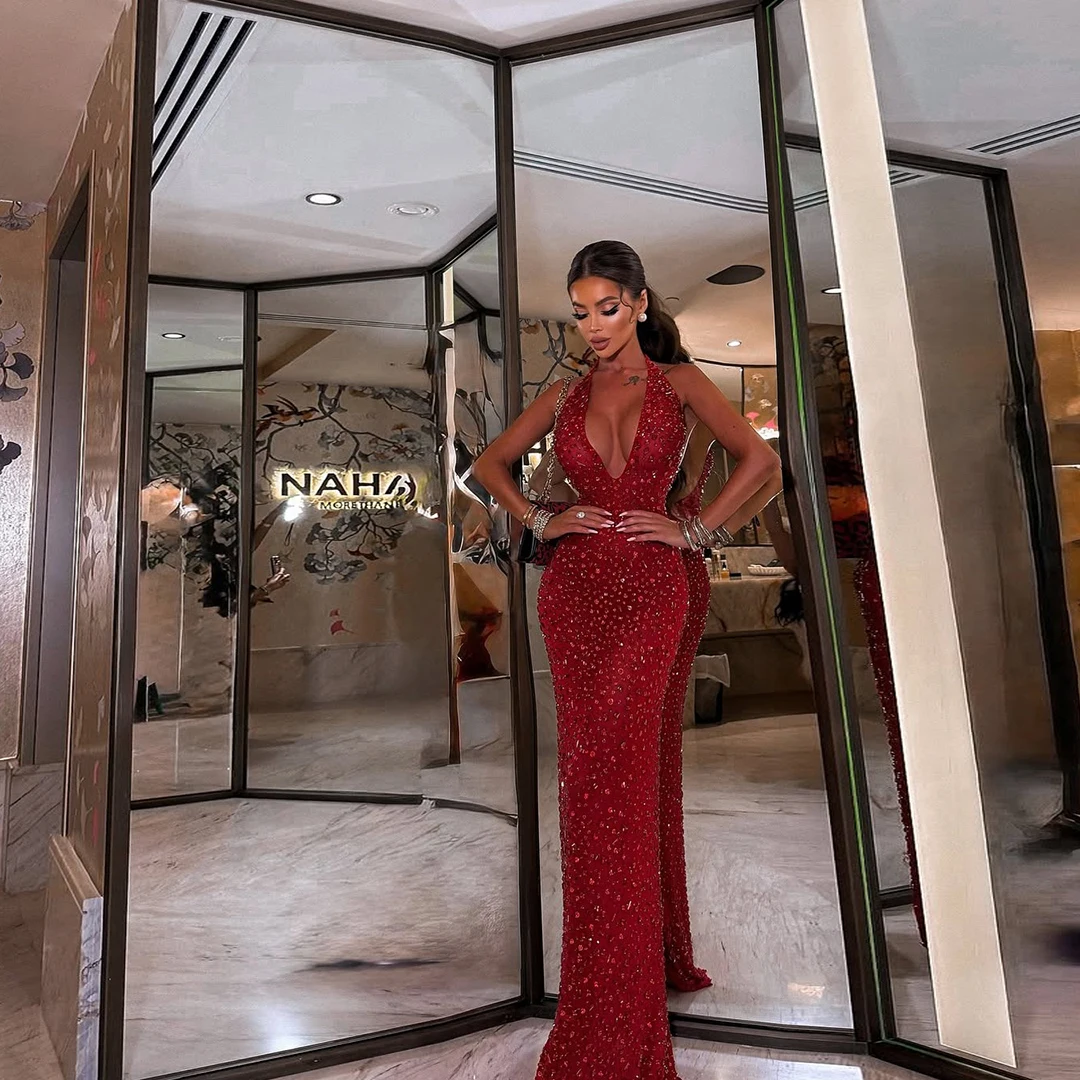 Блестящее кристальное длинное вечернее платье-русалка с открытой спиной и бретелью через шею, сексуальное платье для знаменитостей, вечерние платья для банкетов в пол
Блестящее кристальное длинное вечернее платье-русалка с открытой спиной и бретелью через шею, сексуальное платье для знаменитостей, вечерние платья для банкетов в пол