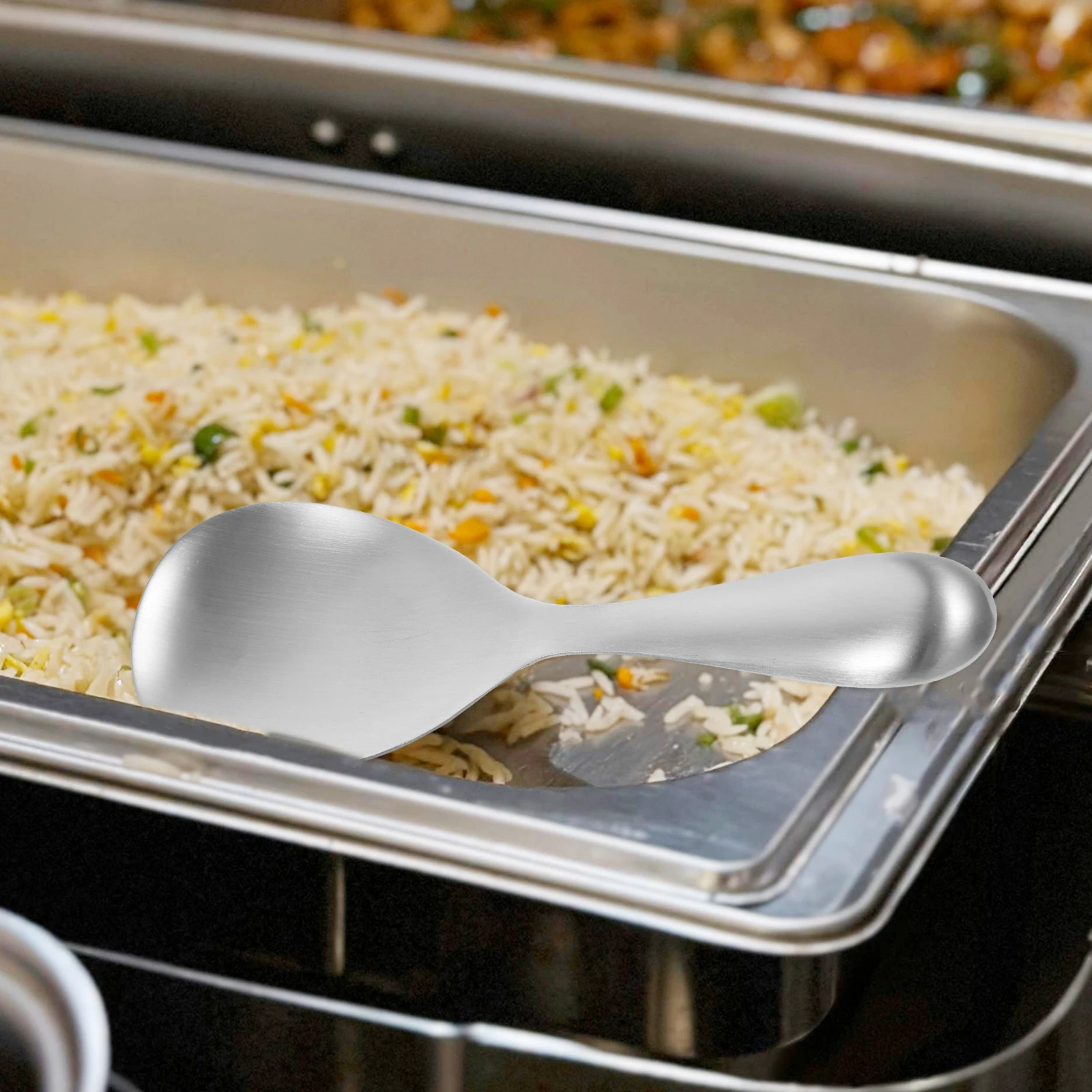 2pcs Stainless Steel Rice Spoons Large Heat Insulation Non-Stick Scoops For Kitchen Home Hotel Restaurant Use Silver 
2pcs Stainless Steel Rice Spoons Large Heat Insulation Non-Stick Scoops For Kitchen Home Hotel Restaurant Use Silver