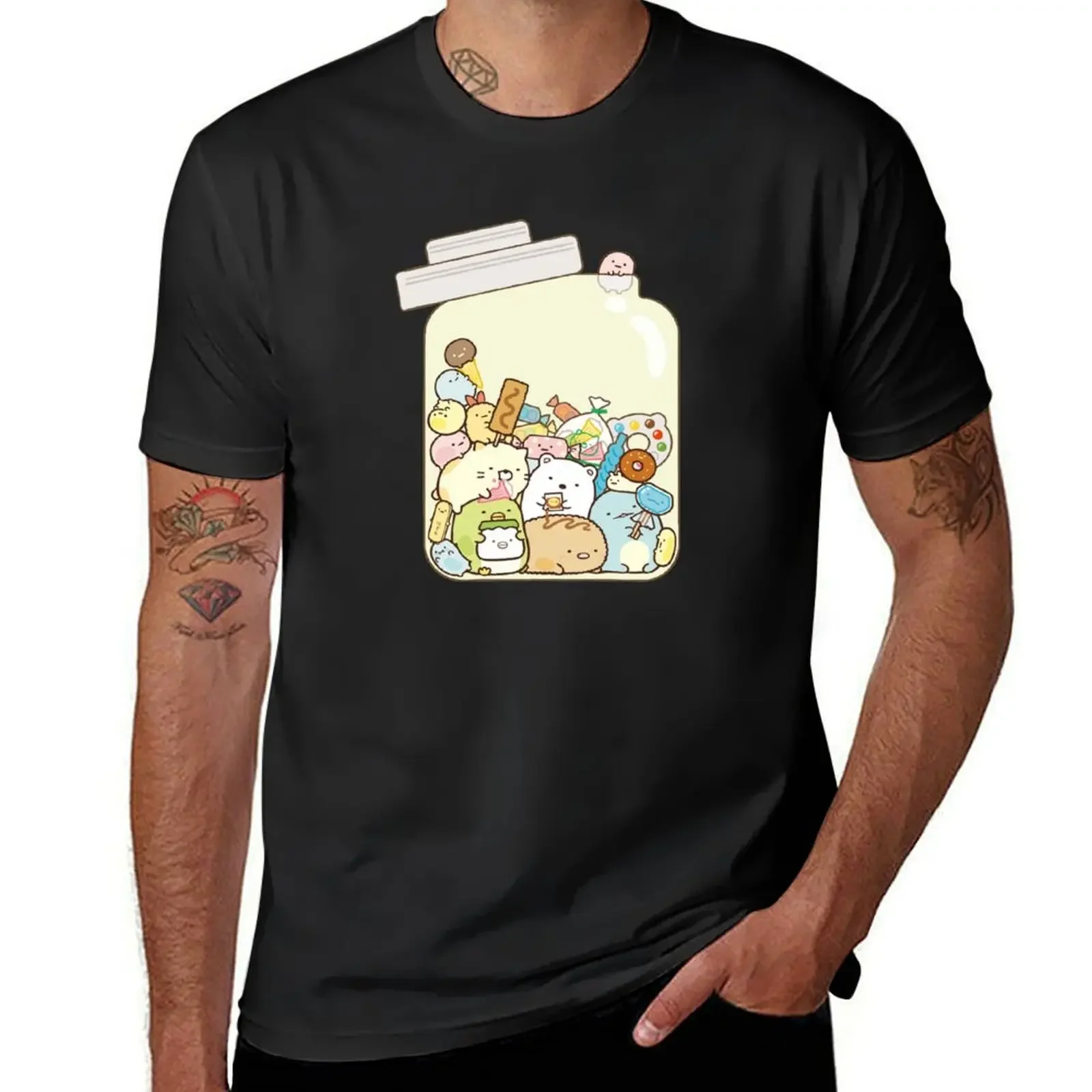 Футболка Sumikko Gurashi в баночке, хлопковые футболки с графическим рисунком, женская одежда, черные футболки для мужчин
Футболка Sumikko Gurashi в баночке, хлопковые футболки с графическим рисунком, женская одежда, черные футболки для мужчин