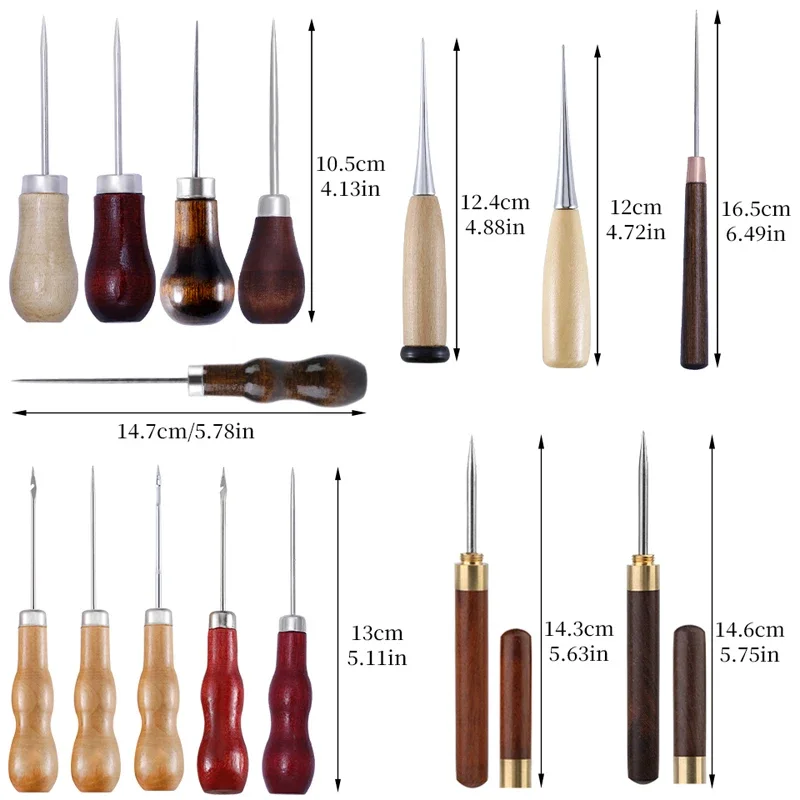 MIUSIE Professional Leather Wood Handle Awl Gourd Crochet Needle Pointed Awl Leather DIY Tool Stitcher Taper Sewing Accessories
MIUSIE Professional Leather Wood Handle Awl Gourd Crochet Needle Pointed Awl Leather DIY Tool Stitcher Taper Sewing Accessories