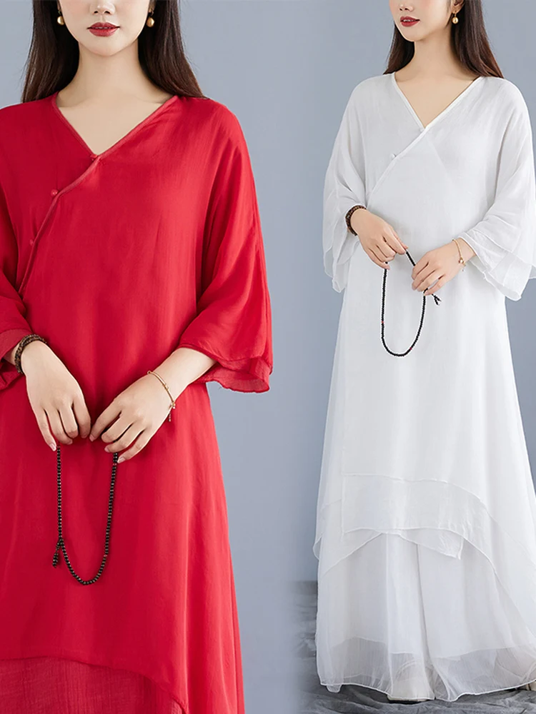 Elegant Tea Ceremony Dress Women's Summer Cotton Linen Two-Piece Set Zen Dance Performance Stage Outfit Fairy-Like Floaty
Elegant Tea Ceremony Dress Women's Summer Cotton Linen Two-Piece Set Zen Dance Performance Stage Outfit Fairy-Like Floaty