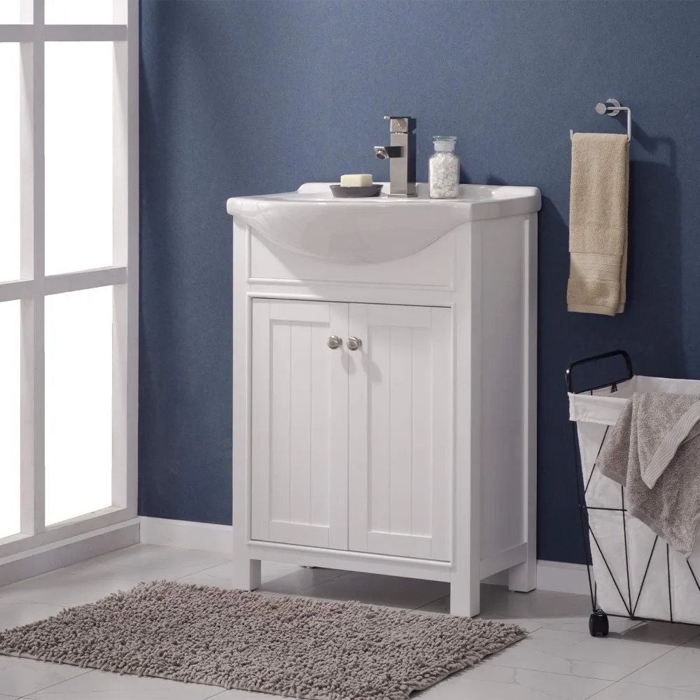 Kitchen & Bath LC24HWP Carson 24" Bathroom Vanity Set in White with Integrated Porcelain Top
Kitchen & Bath LC24HWP Carson 24" Bathroom Vanity Set in White with Integrated Porcelain Top