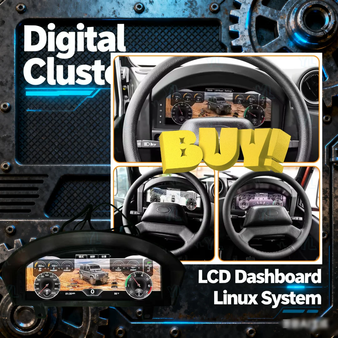 LLY 12.3 Inch Digital Instrument Cluster For Land Rover Defender 2012-2016 Linux System Virtual SpeedOmeter LCD Dashboard