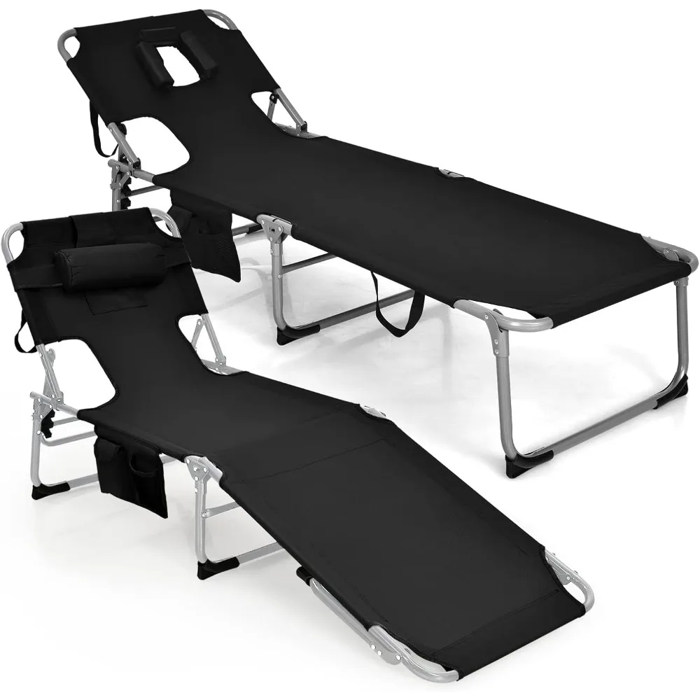 Beach Chair Chaise Lounge - Tanning Chair with Face Arm Hole, Detachable Pillow, Adjustable Backrest, Side Pocket, Carry Handle
Beach Chair Chaise Lounge - Tanning Chair with Face Arm Hole, Detachable Pillow, Adjustable Backrest, Side Pocket, Carry Handle