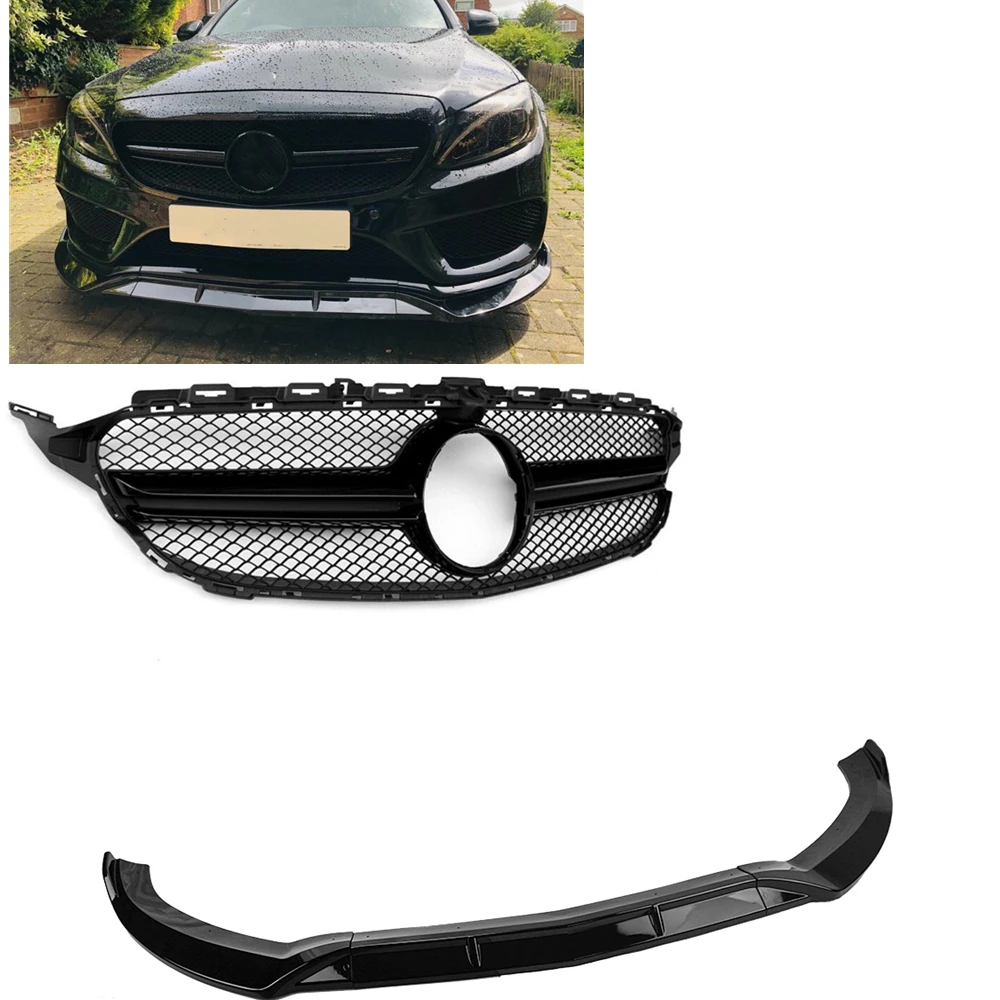 Front Lower Spoiler Splitter Lip and Front Grille Grill For Mercedes Benz C class W205 Sport C200 C250 C300 C350 2015-2018
Front Lower Spoiler Splitter Lip and Front Grille Grill For Mercedes Benz C class W205 Sport C200 C250 C300 C350 2015-2018