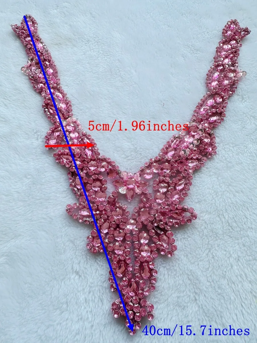 DIY Bridal Evening Dress Decoration and Trims Deep V Neck Embellishment Hand-Sewn Crystal Sequin Appliqued Patches
DIY Bridal Evening Dress Decoration and Trims Deep V Neck Embellishment Hand-Sewn Crystal Sequin Appliqued Patches