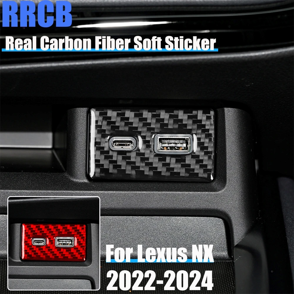Real Carbon Fiber Car Accessories Front Charger Trim Cover Soft Sticker For Lexus NX260 NX350H NX400H NX450H 2022 2023 2024
Real Carbon Fiber Car Accessories Front Charger Trim Cover Soft Sticker For Lexus NX260 NX350H NX400H NX450H 2022 2023 2024