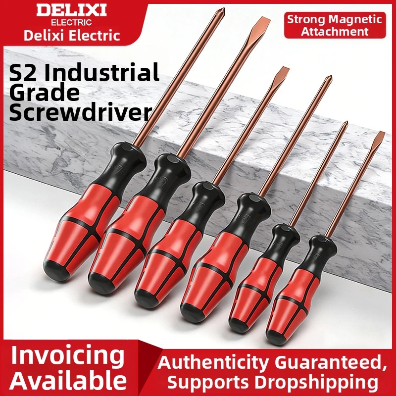 DELIXI Screwdriver Phillips Flathead S2 Steel Magnetic Dual Use Driver Industrial Grade High Hardness Durable Hand Tool for Repa
DELIXI Screwdriver Phillips Flathead S2 Steel Magnetic Dual Use Driver Industrial Grade High Hardness Durable Hand Tool for Repa