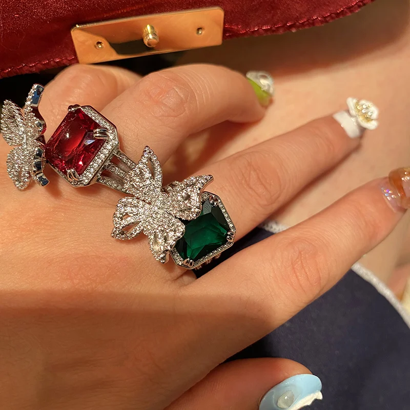 Luxury Party Rings For Women Butterfly Elegant Green Gemstone Opening Adjustable Size Butterfly Index Finger Accessories
Luxury Party Rings For Women Butterfly Elegant Green Gemstone Opening Adjustable Size Butterfly Index Finger Accessories