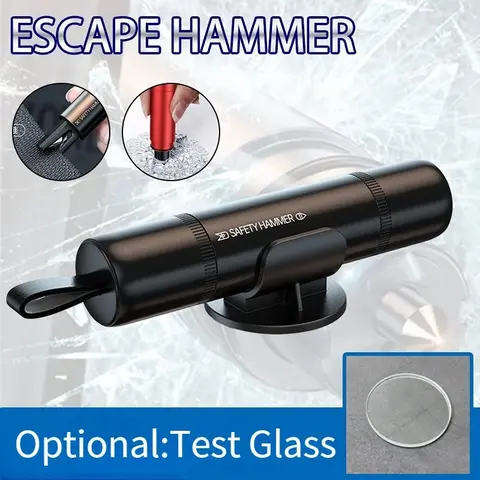 Car Safety Hammer Emergency Glass Breaker Seat Belt Cutter High Hardness Tungsten Steel 2in1 Rescue Tool Auto Accessories
