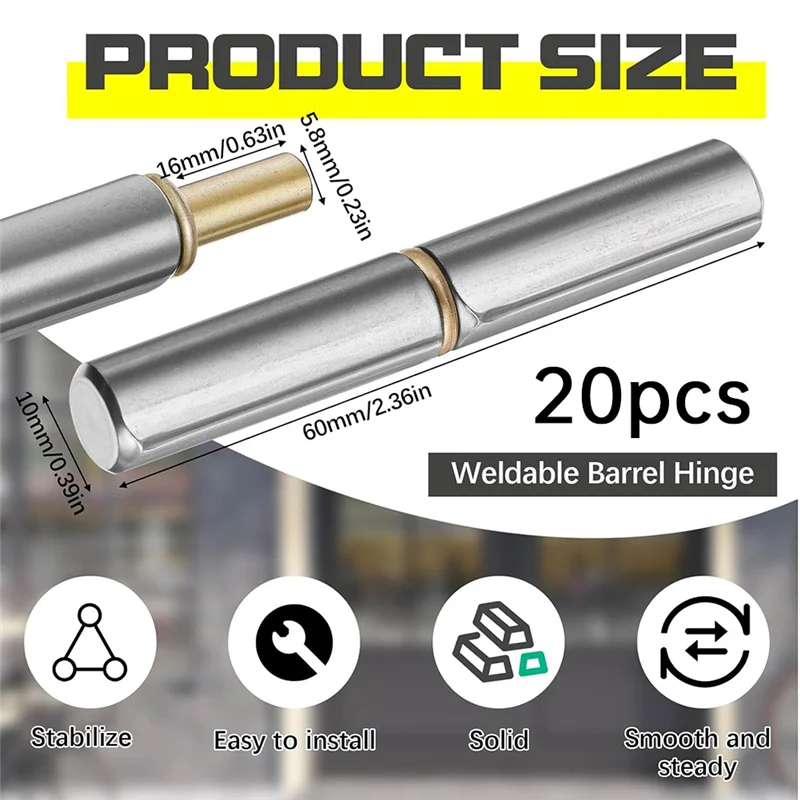WORTHOWN-20 Pack Weld On Bullet Hinges Weld On Detachable Gate Door Hinge For Swing Door Trailer Ramp For Metal Swing Door, Trai
WORTHOWN-20 Pack Weld On Bullet Hinges Weld On Detachable Gate Door Hinge For Swing Door Trailer Ramp For Metal Swing Door, Trai