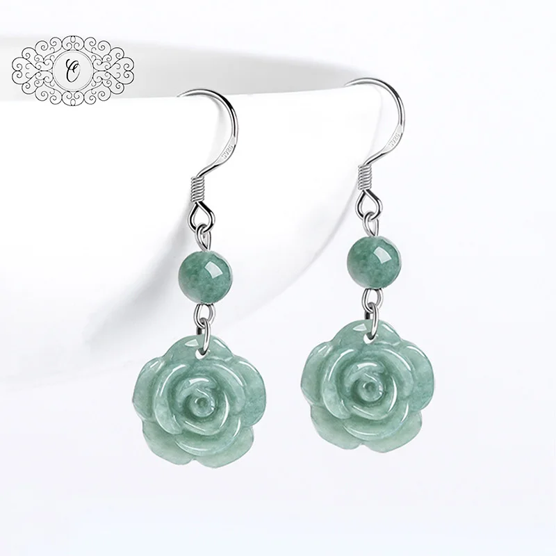 Natural A-Grade Jade Earrings Icy Mung Bean Green Flower Dangle S925 Silver Women's Wedding Gift Blessing Jewelry
Natural A-Grade Jade Earrings Icy Mung Bean Green Flower Dangle S925 Silver Women's Wedding Gift Blessing Jewelry
