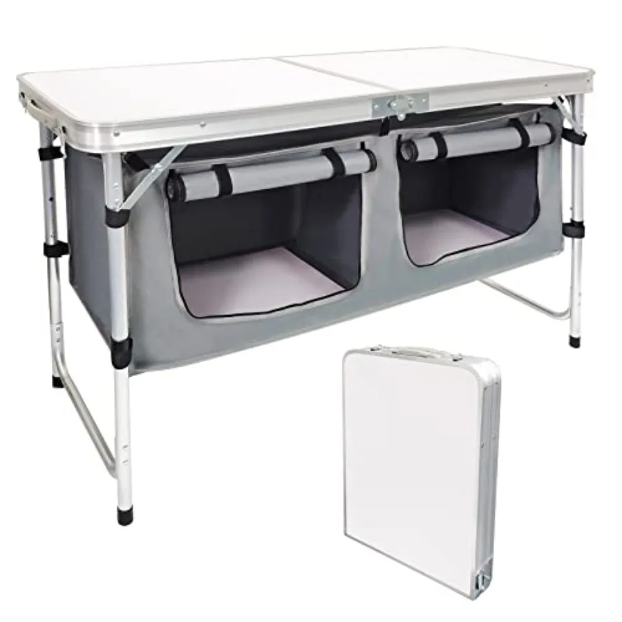 Folding Camping Table with Storage Aluminum Lightweight Camp Table Height Adjustable Picnic Tables for Outdoors Portable Foldab
Folding Camping Table with Storage Aluminum Lightweight Camp Table Height Adjustable Picnic Tables for Outdoors Portable Foldab