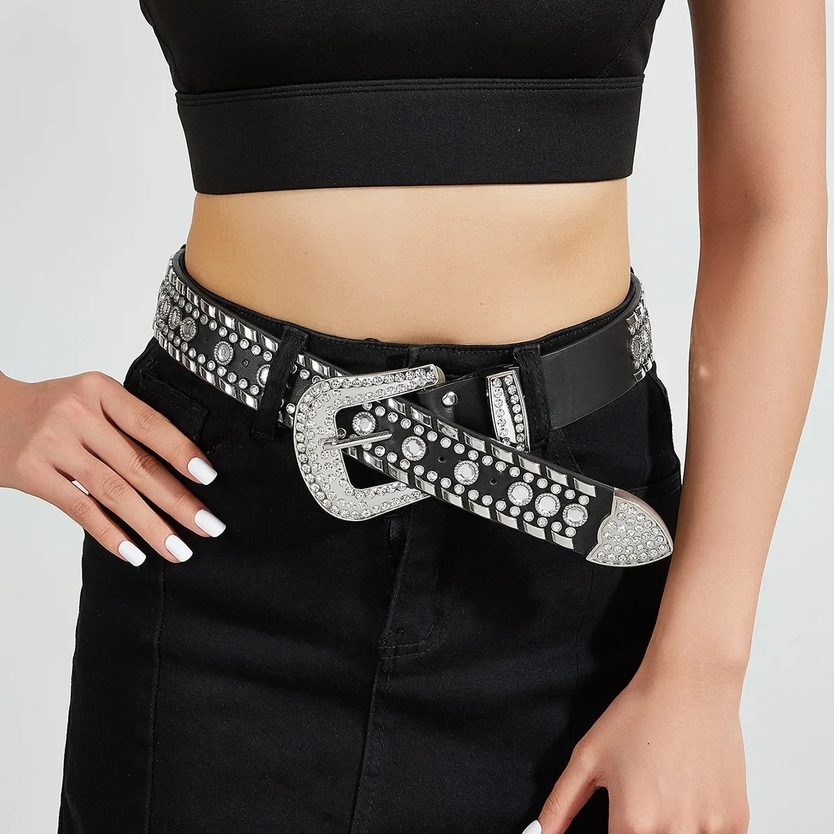 New Y2K Goth for rhinestone Belts Women PU Leather Strap for rhinestone Belts Western Cowboy Girls Fashion Belt for Jeans Men
New Y2K Goth for rhinestone Belts Women PU Leather Strap for rhinestone Belts Western Cowboy Girls Fashion Belt for Jeans Men