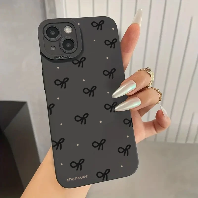 Phone Case For iPhone 16E 16 15 14 Pro Max 11 12 13 Pro Max Mini 7 8 Plus XR X XS SE2 Black Bow Print Silicone Shockproof Cover
Phone Case For iPhone 16E 16 15 14 Pro Max 11 12 13 Pro Max Mini 7 8 Plus XR X XS SE2 Black Bow Print Silicone Shockproof Cover