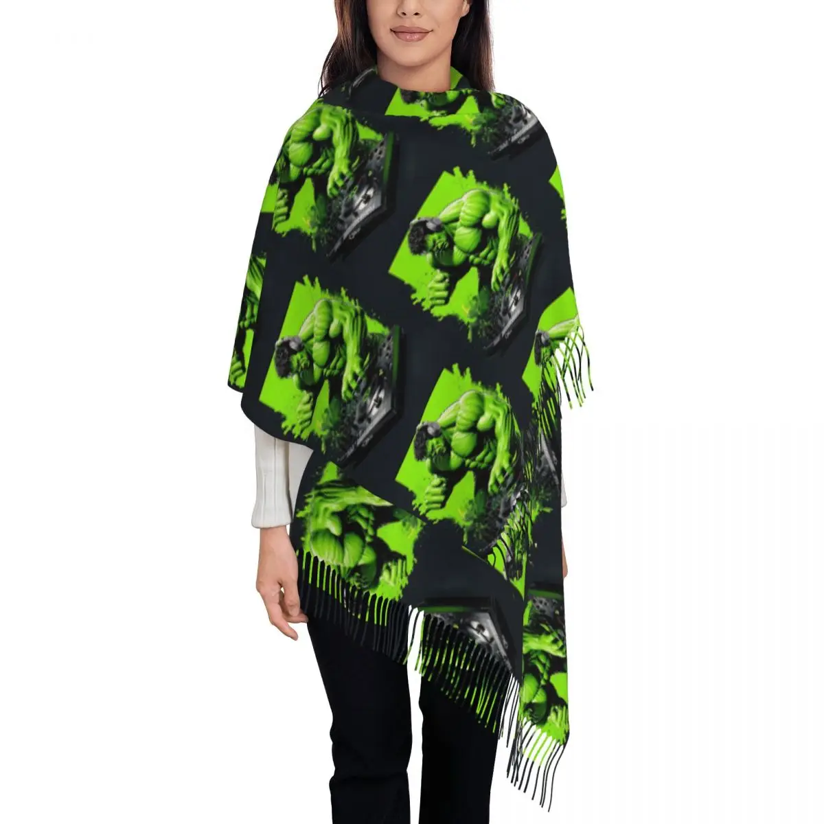 Custom Hulk DJ Tassel Scarf Women Soft Shawl Wrap Lady Winter Fall Scarves
Custom Hulk DJ Tassel Scarf Women Soft Shawl Wrap Lady Winter Fall Scarves