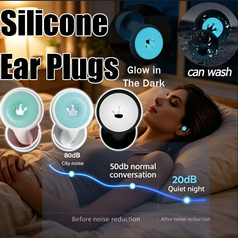 Side Sleeper Ear Plugs with Glow, Noise Reducing Silicone Sleep Earplugs, Anti Snore Sound Blocking for Night Home
Side Sleeper Ear Plugs with Glow, Noise Reducing Silicone Sleep Earplugs, Anti Snore Sound Blocking for Night Home