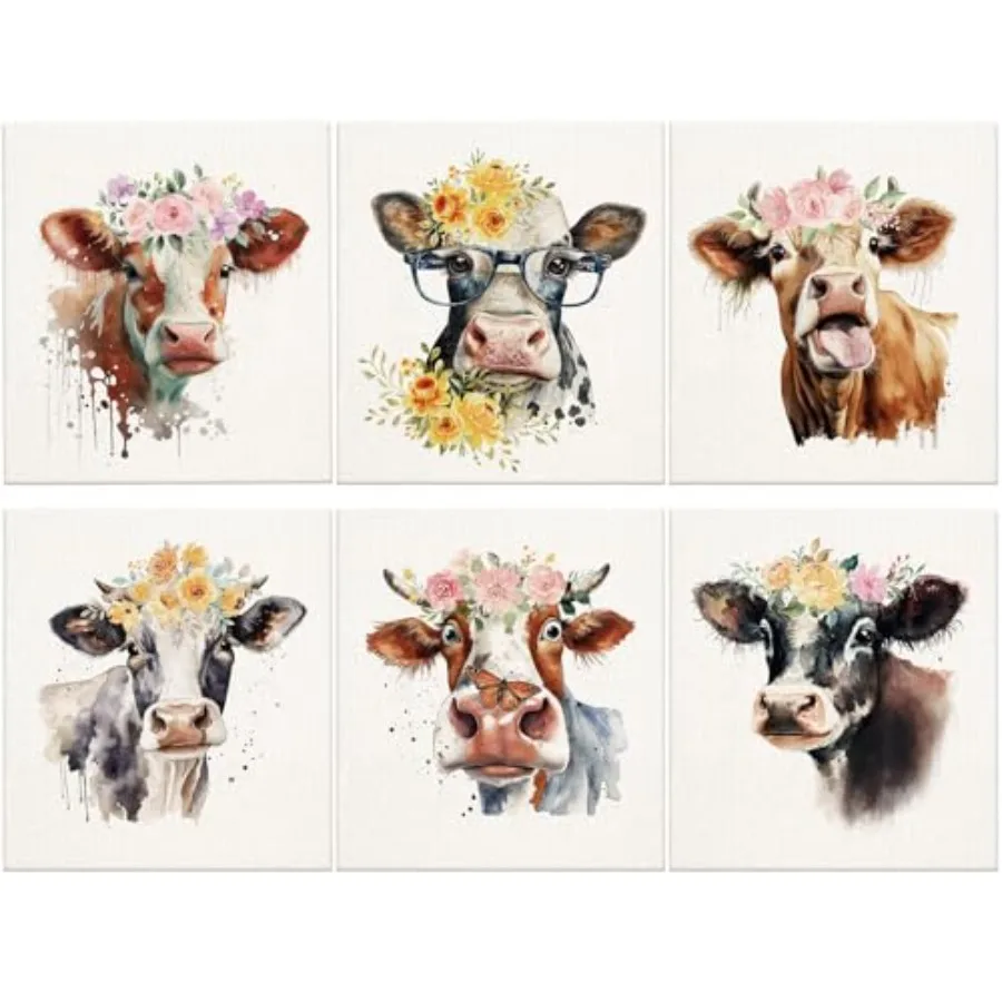 6 шт., шведские салфетки с цветочным принтом коровы, милое кухонное полотенце с изображением коровы, многоразовые моющиеся хлопковые кухонные полотенца для домашней вечеринки, уборка
6 шт., шведские салфетки с цветочным принтом коровы, милое кухонное полотенце с изображением коровы, многоразовые моющиеся хлопковые кухонные полотенца для домашней вечеринки, уборка