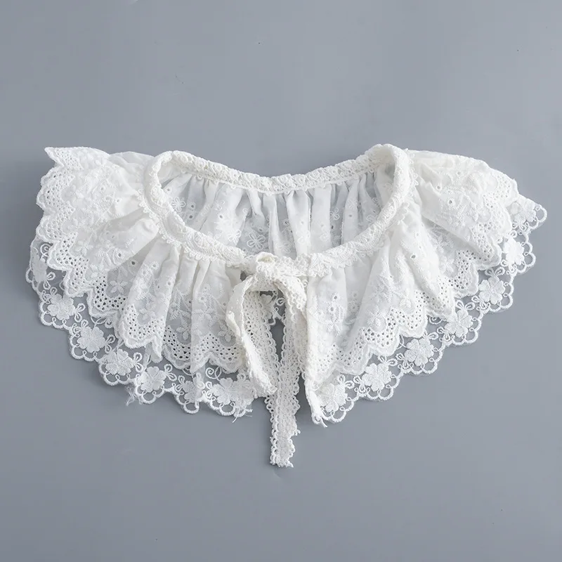 Elegant Big Lapel Shoulder Wraps Fake Collar Shawl for Women Shawl Flower Embroidery Shirt Detachable Bowknots False Collar
Elegant Big Lapel Shoulder Wraps Fake Collar Shawl for Women Shawl Flower Embroidery Shirt Detachable Bowknots False Collar