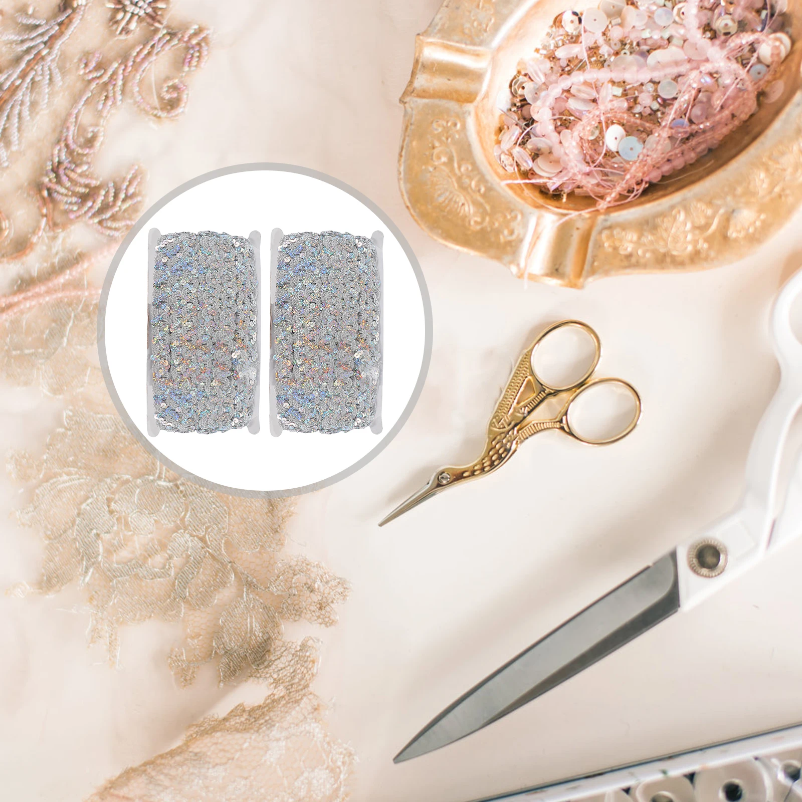 2pcs Sequin Lace Trim Diy Garment Accessory Sewing Craft Supply Decorative Ribbon Clothes Lace For Handmade Stage Costume
2pcs Sequin Lace Trim Diy Garment Accessory Sewing Craft Supply Decorative Ribbon Clothes Lace For Handmade Stage Costume