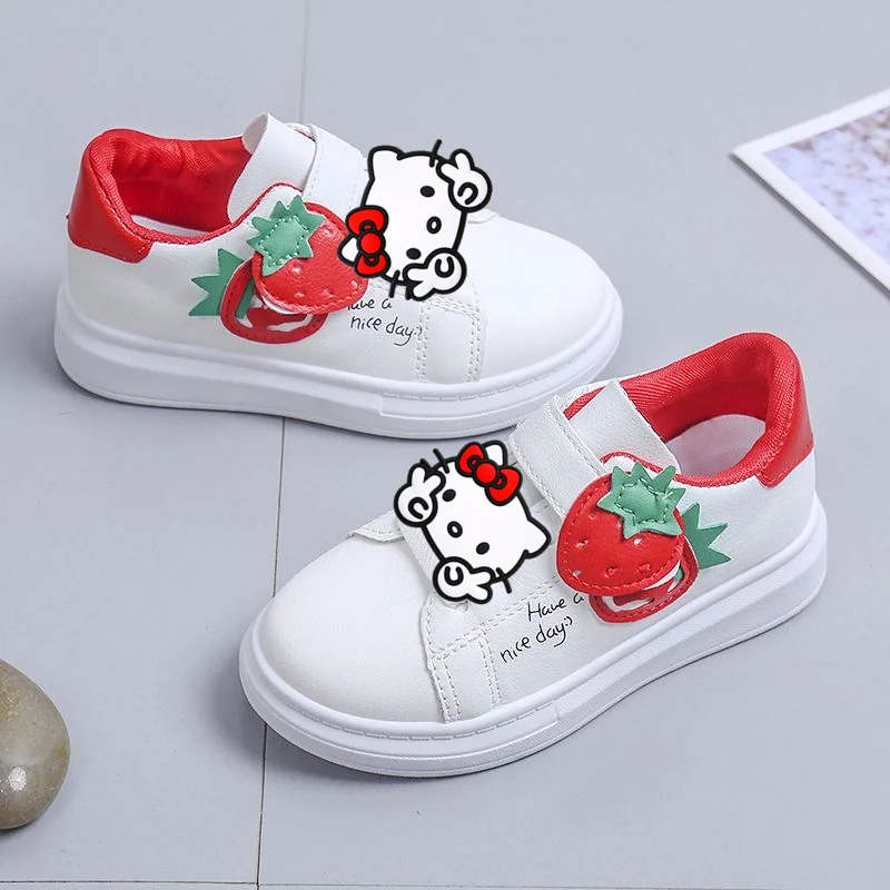 Кроссовки Strawberry Board с дышащей мягкой подошвой для девочек, первые кроссовки для ходьбы, весенняя новинка, Hello Kitty, белые повседневные кроссовки
Кроссовки Strawberry Board с дышащей мягкой подошвой для девочек, первые кроссовки для ходьбы, весенняя новинка, Hello Kitty, белые повседневные кроссовки